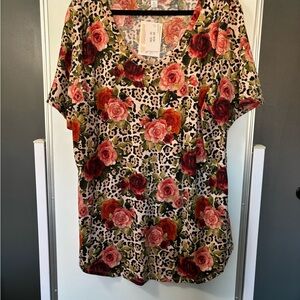Floral V-Neck Women's Top
